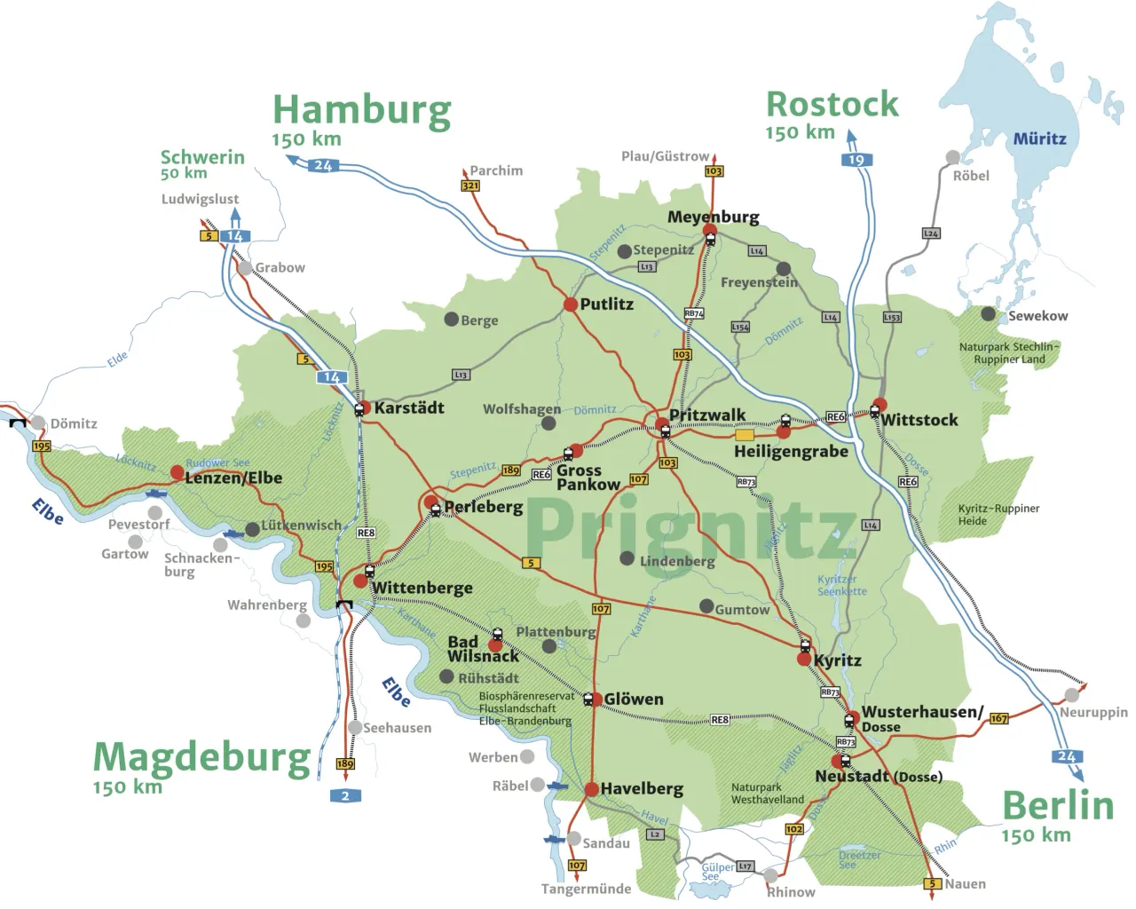 Karte der Prignitz